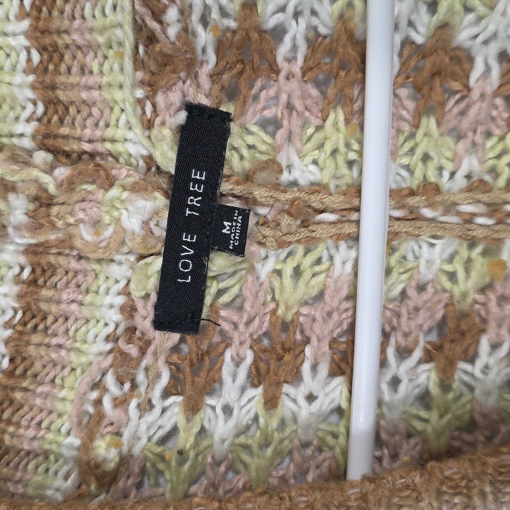 Love Tree Beige & Brown Patterned Cardigan Womens Size Medium (W614) - Picture 2 of 3